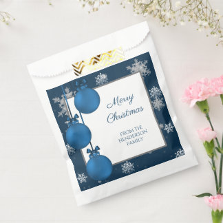 Sacolinha Enfeites de natal Azuis Favorecer Bag