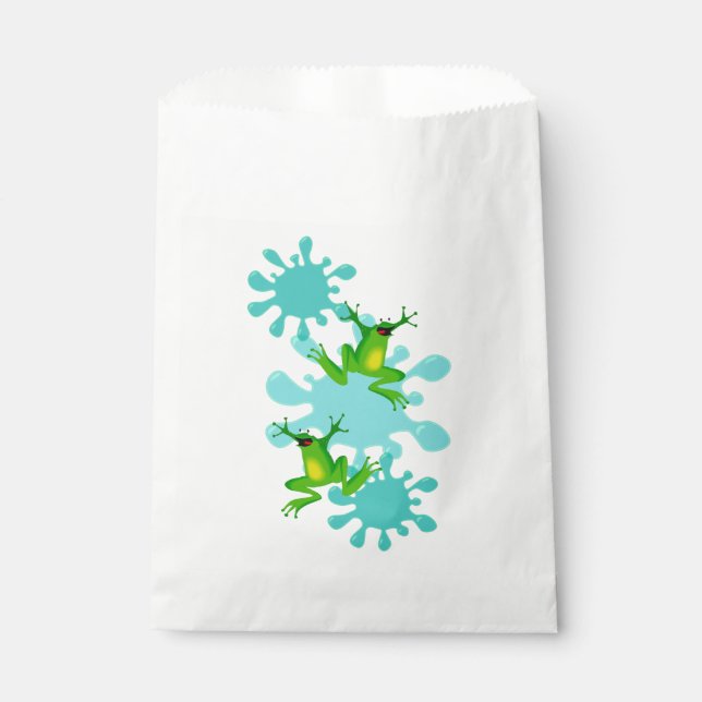 Sacolinha Engraçado Hoppy Birthday Sapo Favor Bag (Frente)
