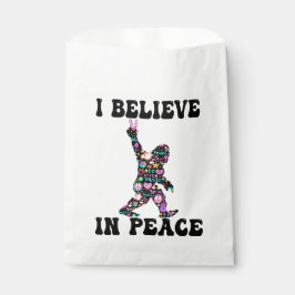 Sacolinha Engraçado Pé Grande Eu Acredito Em Paz