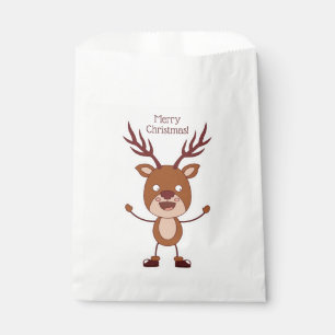 Sacolinha Engraçado Reindeer texto personalizado a favor do