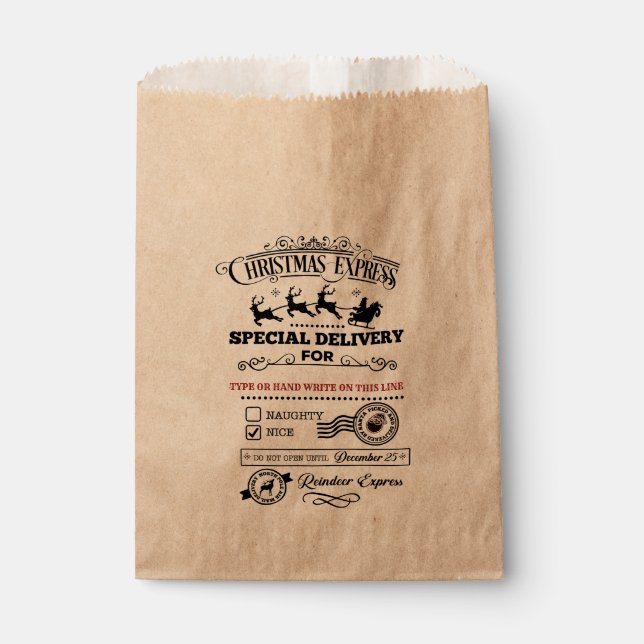 Sacolinha Entrega Especial Expresso de Natal PRESENTE LEGAL (Frente)