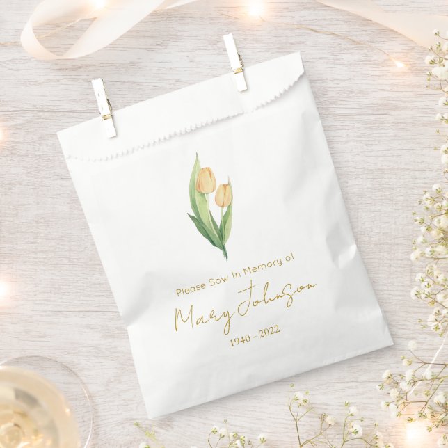 Sacolinha Envelope de Sementes de Tulipa Simples para Funera (Cortado)