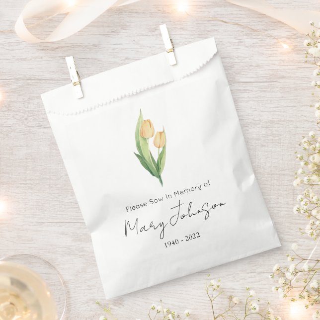 Sacolinha Envelope de Sementes de Tulipa Simples para Funera (Cortado)
