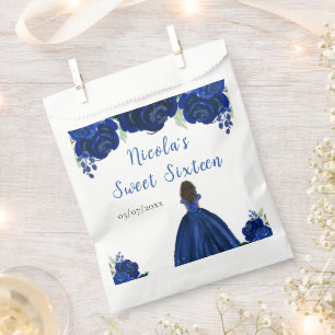 Sacolinha Escuridão Princesa Marinho Azul Floral Doce Dezess