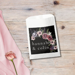 Sacolinha Escuro Escuro da Cascata Floral Negra Elegante