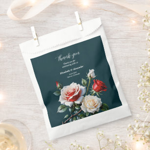 Sacolinha Escuro Rosa bonito branco vermelho rosas floral ca