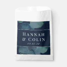 Sacolinha Esmeralda Abstrata em Aquarela Navy Moderna