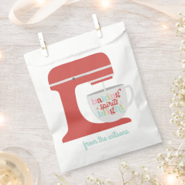 Sacolinha Espírito de Pastel Retro de Natal Brilhante 
