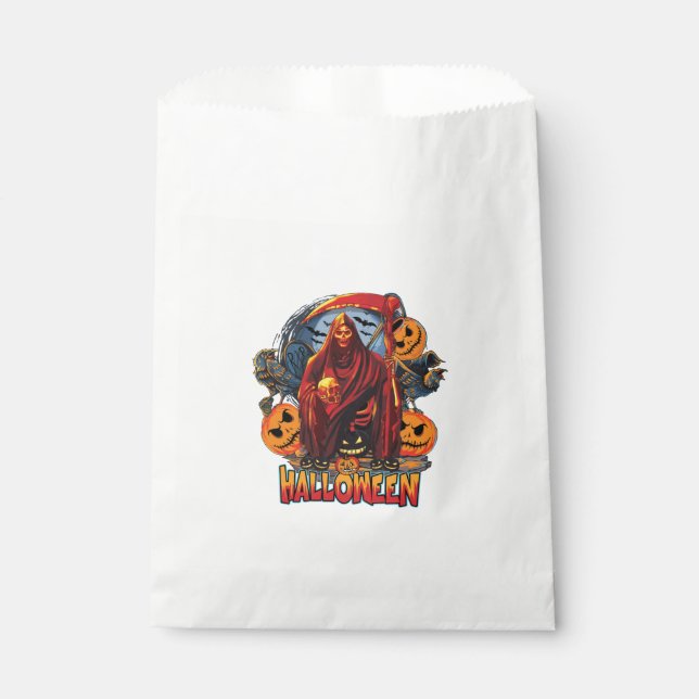 Sacolinha Esqueleto de Mau de Halloween, Abóbora (Frente)
