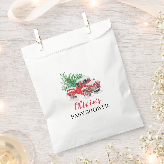 Sacolinha Está frio fora do Chá de fraldas Red Truck de inve (Cortado)