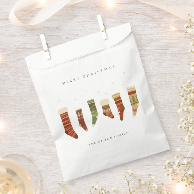 SACOLINHA ESTOQUES ELEGANTES DO KRAFT RED STAR STAR CHIRSTMA (Cortado)