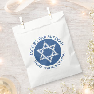Sacolinha Estrela Branca Azul de David Bar Mitzvah 