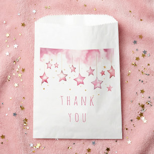 Sacolinha Estrelas cor-de-rosa te obrigado