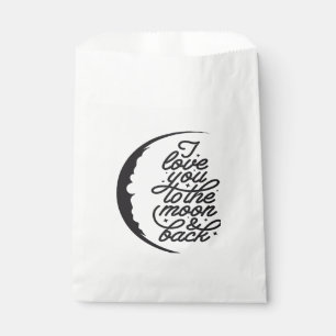 Sacolinha Eu Te Amo Até a Lua e de Volta Elegante Script Des