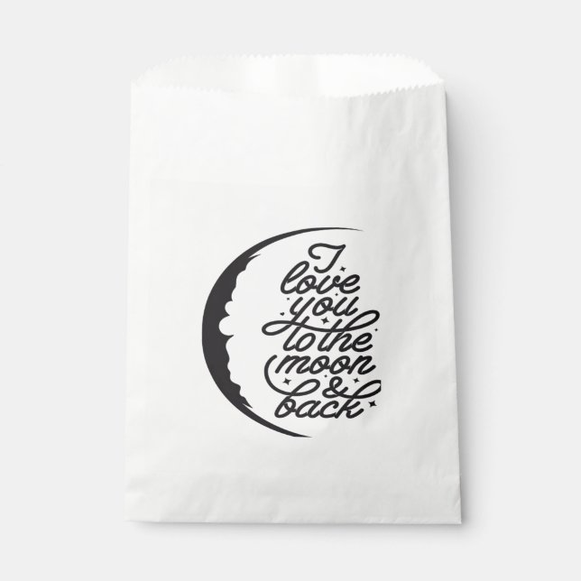Sacolinha Eu Te Amo Até a Lua e de Volta Elegante Script Des (Frente)