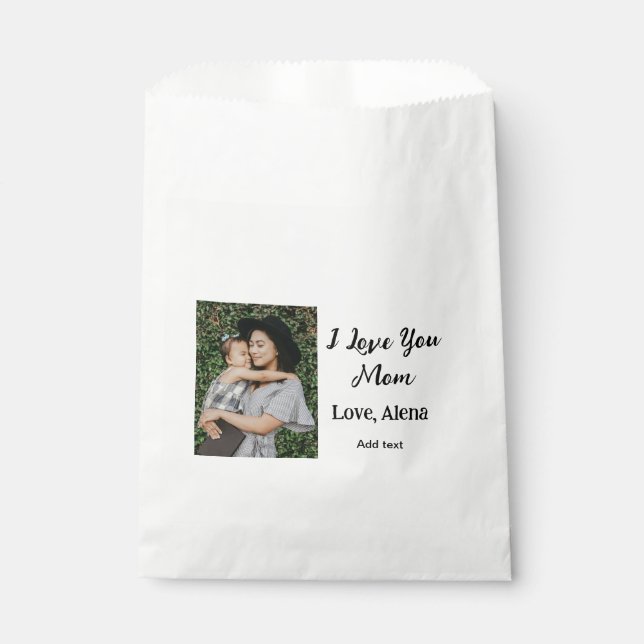 Sacolinha Eu te amo mãe dia de as mães elegante adicionar te (Frente)