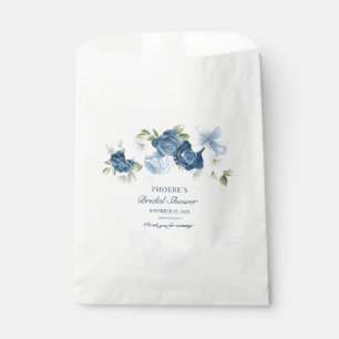Sacolinha Eucalipto Suculento Floral em Aquarela Azul Empoei