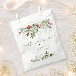 Sacolinha Evergreen elegante casamento no inverno de Natal