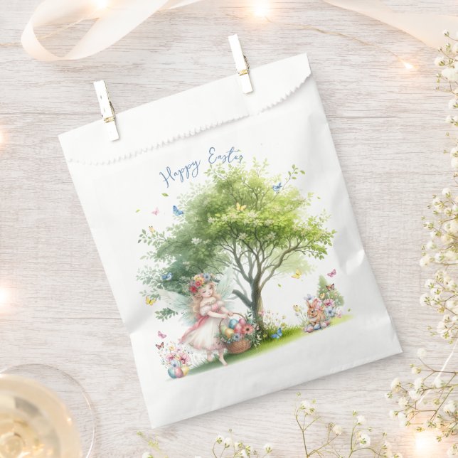 Sacolinha Fada de Primavera de Páscoa de de Aquarela (Cortado)