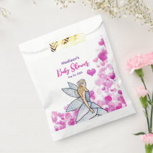 Fada Princesa Chuveiro de Bebê Rosa Corações Moda