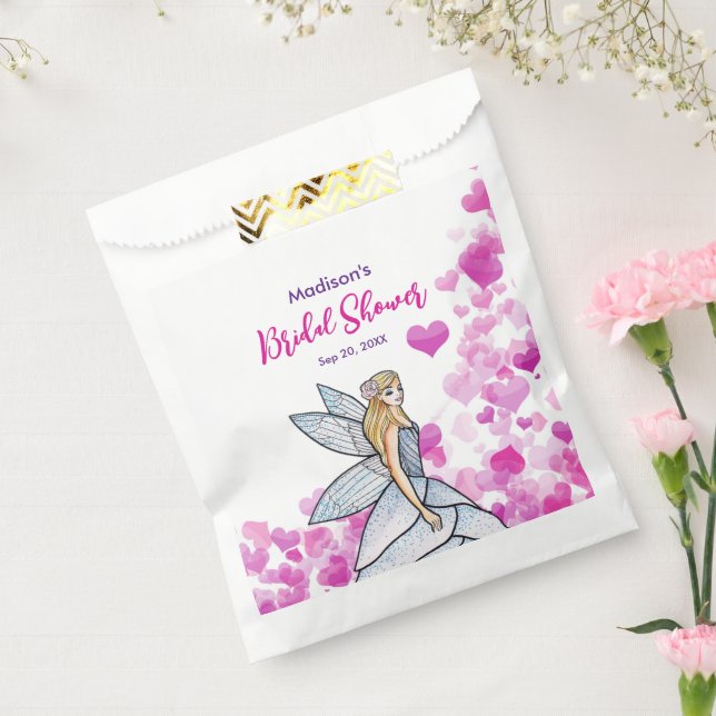 Sacolinha Fada Princesa Chuveiro de Noiva Rosa Corações Moda (Selado)