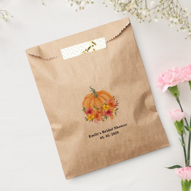 Sacolinha Fall Pumpkin Bridal Shower Kraft (Selado)