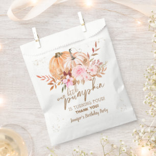 Sacolinha Fall Pumpkins Watercolor Boho Girl Quarth Birday