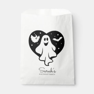 Sacolinha Fantasma Bonita Do Halloween Com Coração E Bat