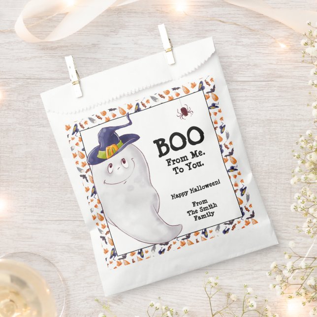 Sacolinha Fantasma Personalizado Feliz Halloween (Cortado)