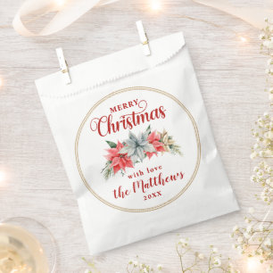 Sacolinha Farmhouse Poinsettia Rustic Feliz Natal