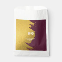 Faux Dourado Burgundy, Casamento Monograma