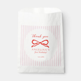 Sacolinha Favor Bags Elegant red birthday bow.