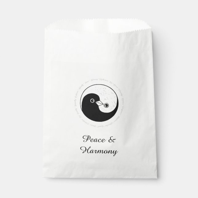 Sacolinha FAVOR BOLSAS b/w YinYang Dove Harmomomia (Frente)