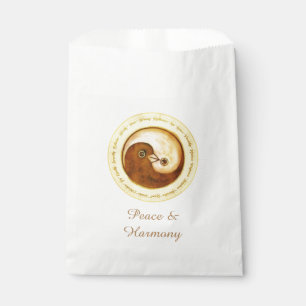 Sacolinha FAVOR BOLSAS ouro YinYang Dove Harmomomia