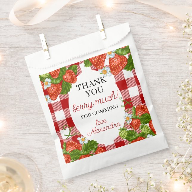 Sacolinha Favor da Primeira Festa de aniversário Berry (Cortado)