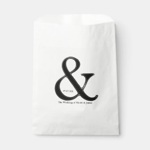 Sacolinha Favor de casamento personalizado Black & White Amp
