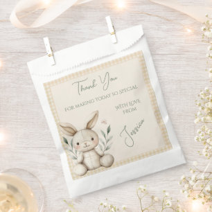 Sacolinha Favor do Chá de fraldas Neutro de Boho Bunny