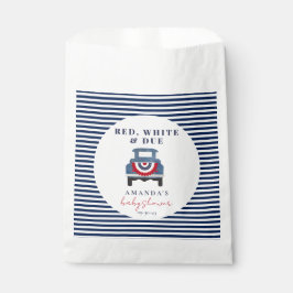 Sacolinha Favor do Chá de fraldas Vermelho Branco e Azul