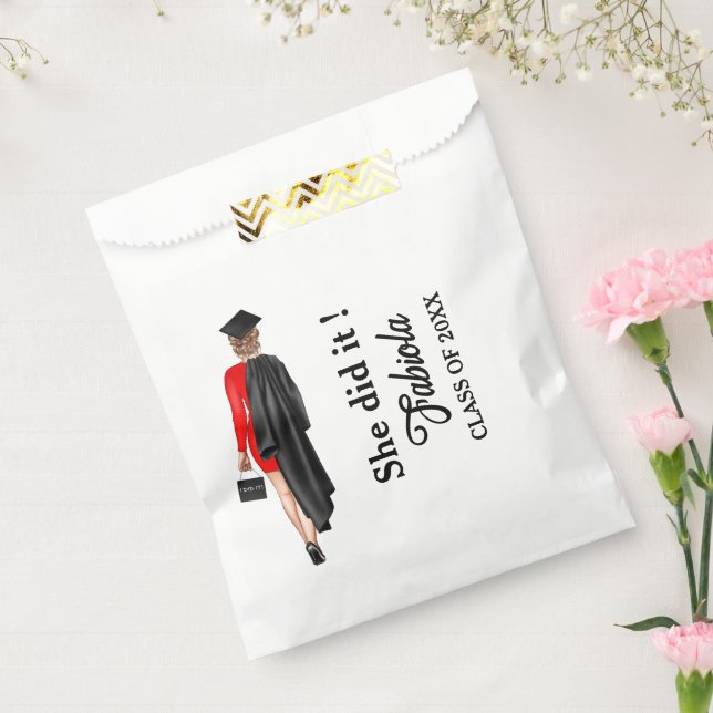 Sacolinha Favor do Partido Modern Script Graduation Girl (Selado)