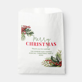 Sacolinha Favoritos para festas de Natal Holly e Pine