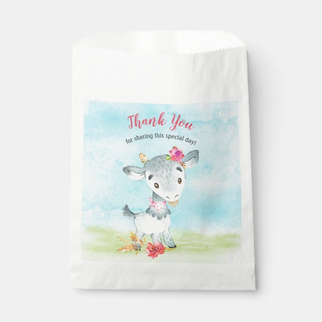 Sacolinha Fazenda De Gato De Aquarela Obrigado (Frente)