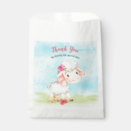 Sacolinha Fazenda De Ovinos Da Watercolor Girl Obrigado