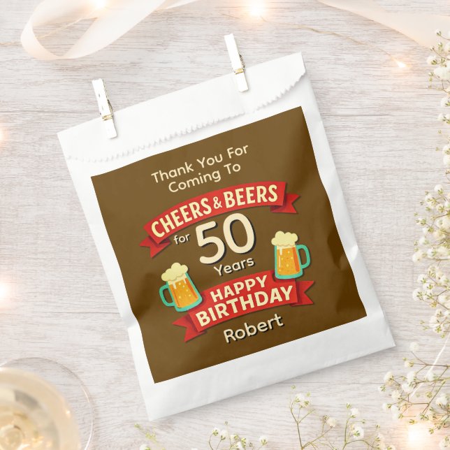 Sacolinha Felicidades e Cervejas por 50 anos Feliz Aniversár (Cortado)