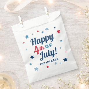 Sacolinha Feliz 4 de julho Vermelho Branco e Azul Patriótic