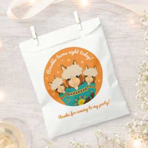 Sacolinha Feliz Aniversário Bonito Alpacas em Serapos Teais