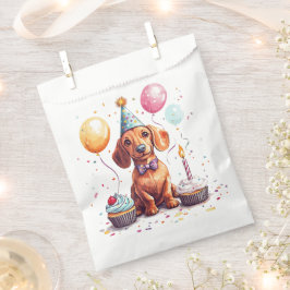 Sacolinha Feliz Aniversário Cachorro Dachshund