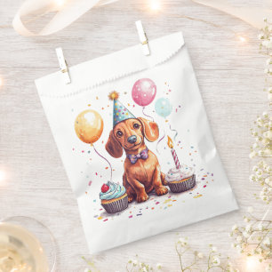 Sacolinha Feliz Aniversário Cachorro Dachshund