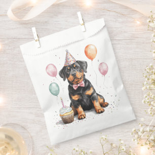 Sacolinha Feliz Aniversário Cão Rottweiler