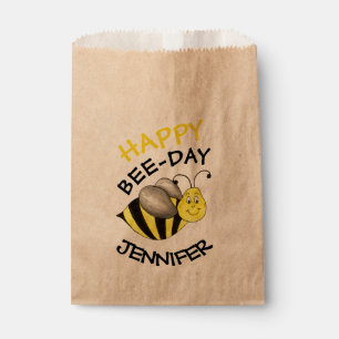 Sacolinha Feliz Aniversário do Bumblebee Amarelo
