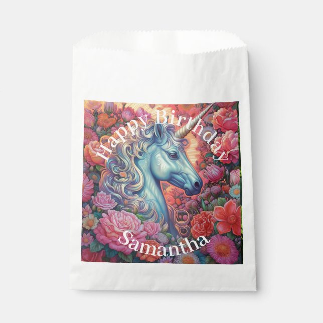 Sacolinha Feliz Aniversário do Unicórnio Magnético (Frente)